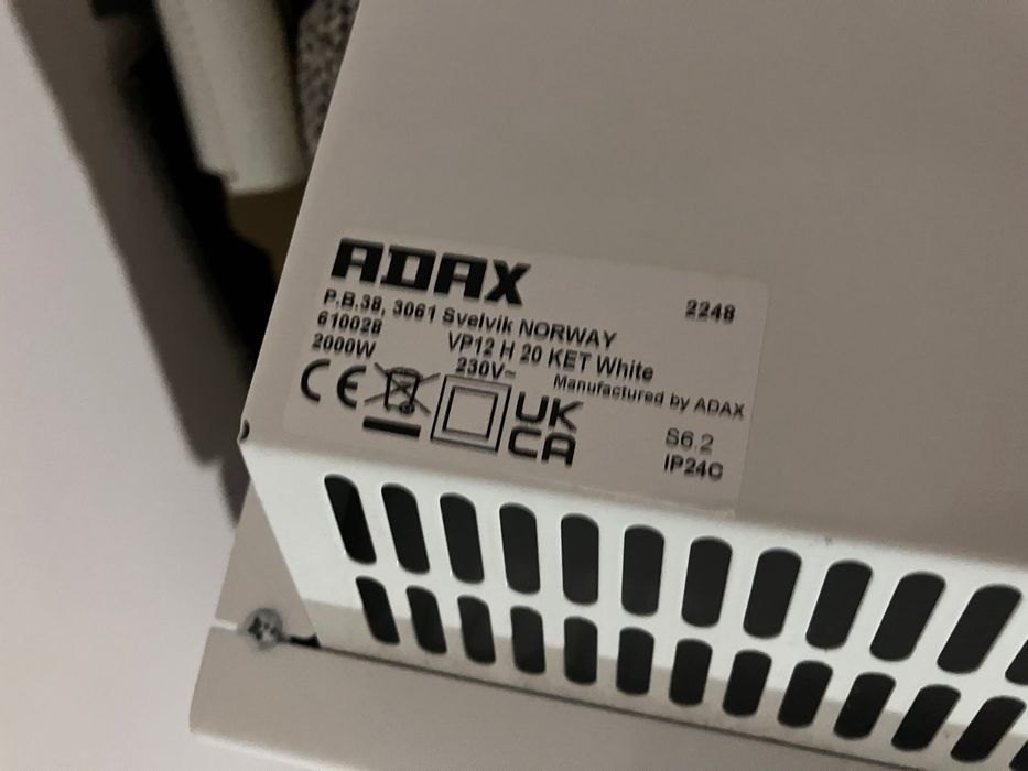 Конвектор Adax VP12 H20, 2000 watt с термостат