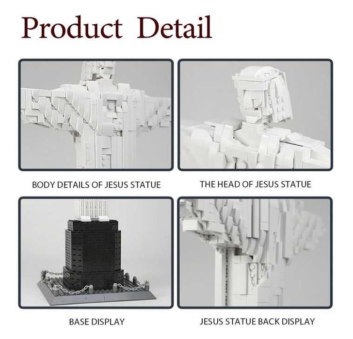 Lego Статуя Христа-5231 Общий-973 детали 43х12х18см Доставка бесплатно