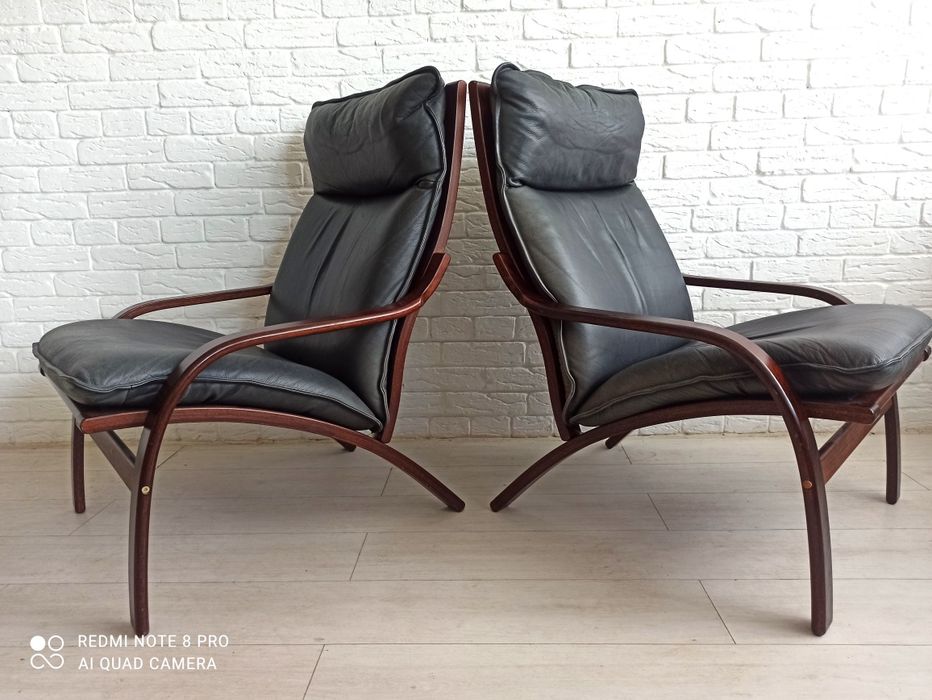 Две кожени кресла Mid - Century Modern Morgens Hansen ПРОМОЦИЯ