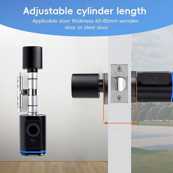 Yala cilindru euro smart 60mm amprenta NFC, Bluetooth, cheie, Tuya, HA
