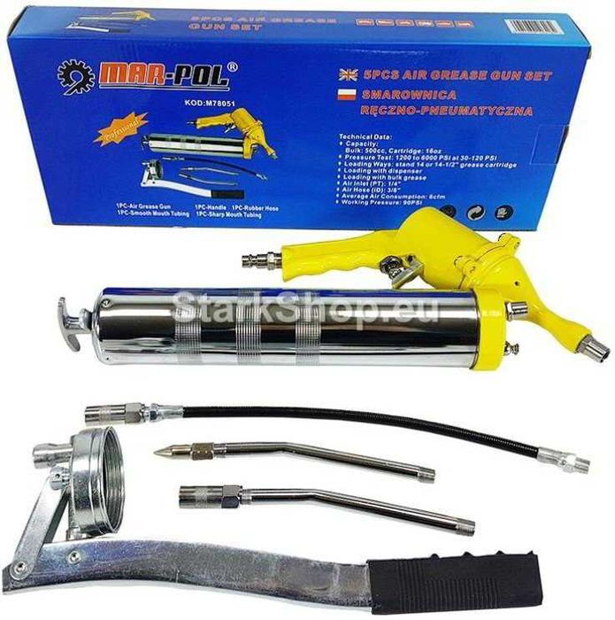 Пневматичен пистолет за ръчно смазване 400 мл Mar-Pol