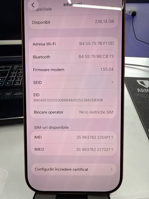 Iphone 17 Pro 256Gb ca Nou cu doar 54 cicluri