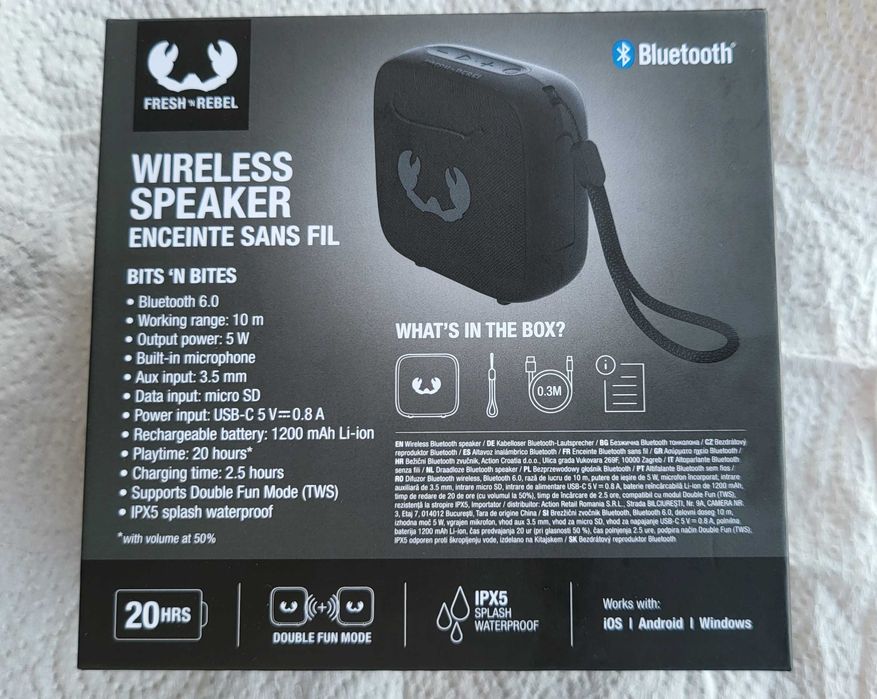boxă bluetooth portabilă Fresh 'n Rebel,noua