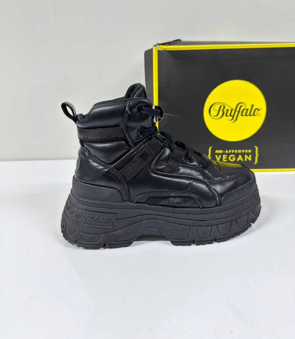 BUFFALO Aspha Mid Black Vegan Platform (Много Запазени) - Размер 36 (23 см стелка)