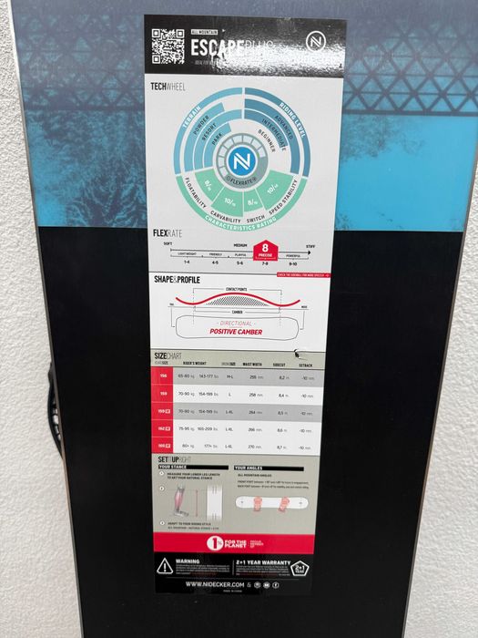 placa snowboard nidecker escape plus L156cm