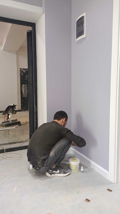 Plintus oʻrnatamiz. Установка плинтус..