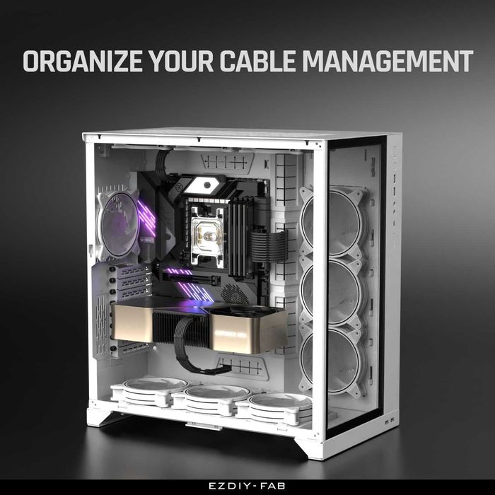 Kit cablu manson EZDIY-FAB PCIE 5.0 12VHPWR extensie cablu alimentare PSU PC Desktop GPU 16AWG 24PIN-ATX/(4+4) PIN-EPS/(12+4) PIN la 4X 8 PIN PCIE