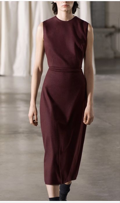 Rochie noua, visinie, din lana,  XS, midi, ZARA