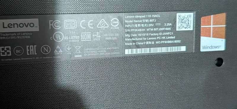 Laptop Lenovo ideapad 110-15ACL – Performanță Solidă și Baterie Foarte Bună