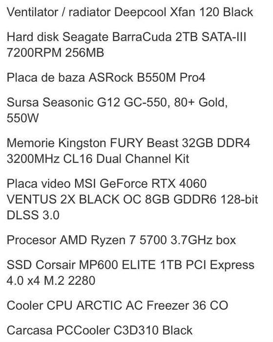 PC Gaming RTX 4060 8GB | Ryzen 7 5700 | 32GB RAM | SSD 1TB + HDD 2TB