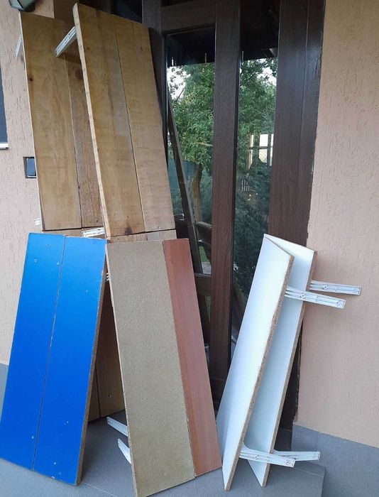 Rafturi din Lemn de Pin & PAL Melaminat – 6 Bucăți