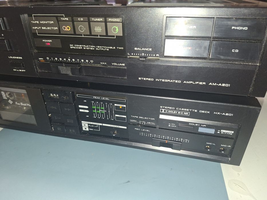 Linie Hi-Fi Akai A201, made in Japan, 1986, deck + amplificator integrat