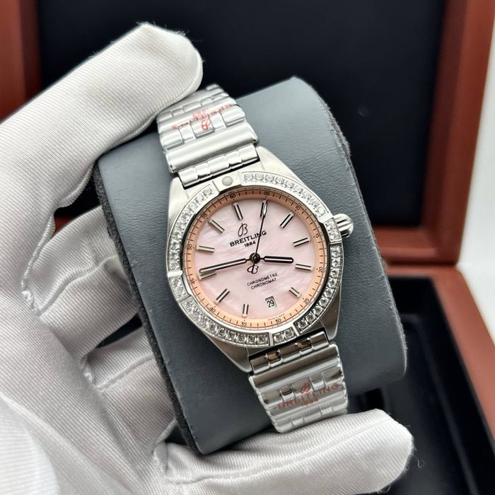 Breitling chronomat dial roze 36,mm lady