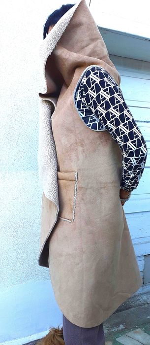 Vestă damă DavidBarry blaniță sintetică buzunare M L cojoc femei haină