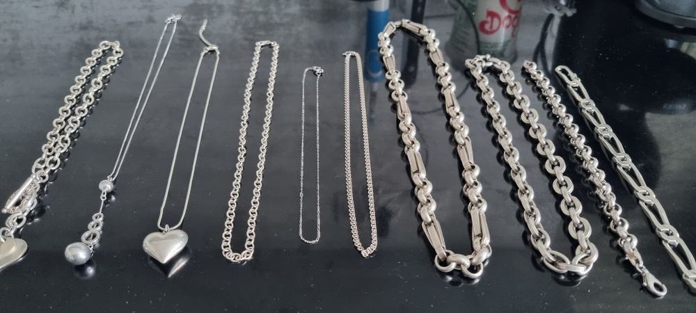 Сребърни синджири пръстени обеци гривни сребро подарък Silver  бижута