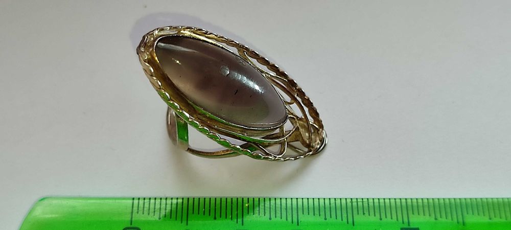 Кольцо серебряное с камнем ОБСИДИАН