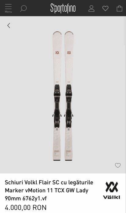 Schiuri Volkl Flair SC cu legăturile Marker vMotion 11 TCX GW Lady