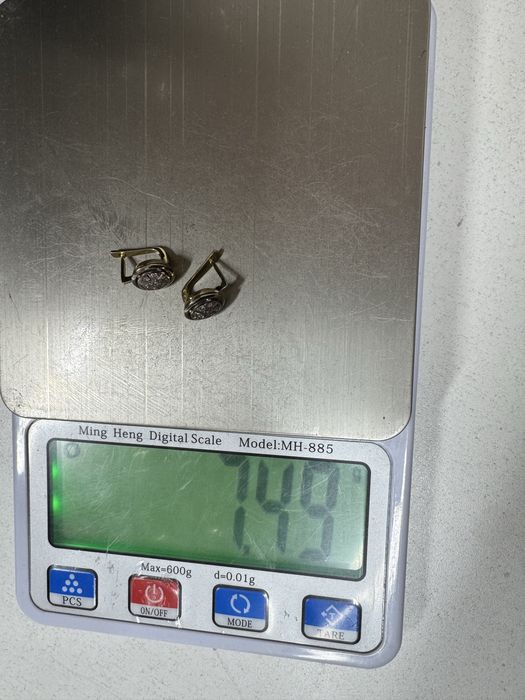 750 СССР серьги «Тарелочки» с бриллиантами