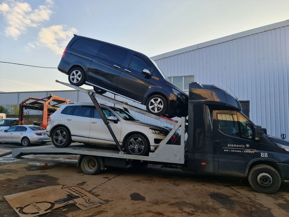 Platou cu lift transport auto trailer doua poziții