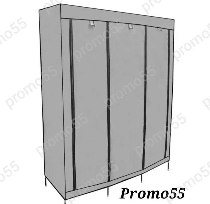 Текстилен триклирен гардероб, Органайзер за дрехи 130х175х45 см.