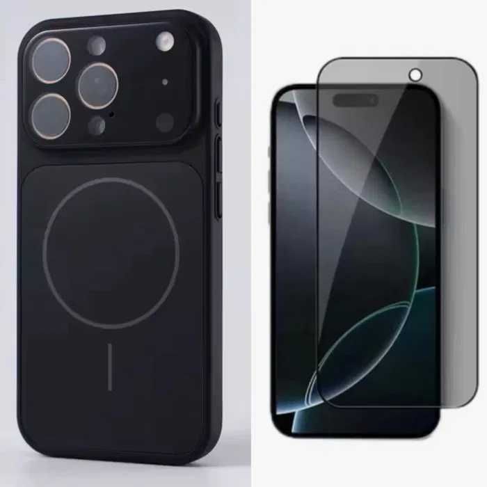 Husa MagLens si Folie Sticla Privacy Iphone 17/17 PRO/17 PRO MAX