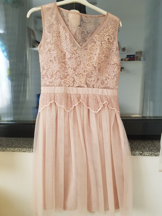 Rochie eleganta roz pudra