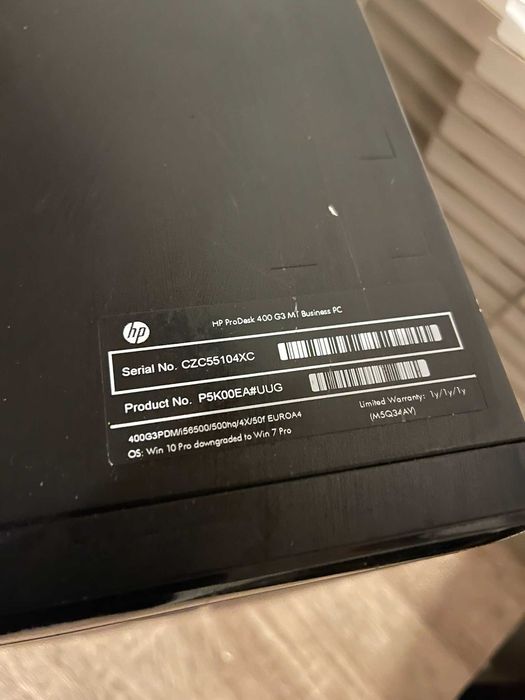 Unitate PC HP ProDesk 400 G3 I5-6500 4GB RAM SSD+HDD Quadro 2000 1GB