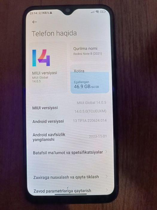 Redmi note 8 sotiladi