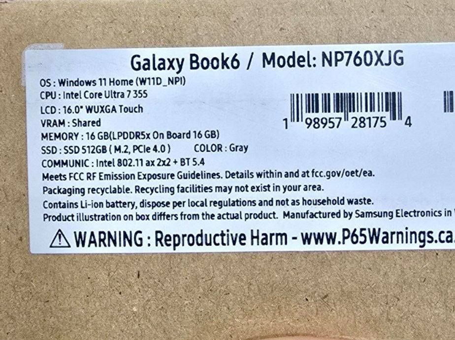 Samsung Galaxy Book 6/16