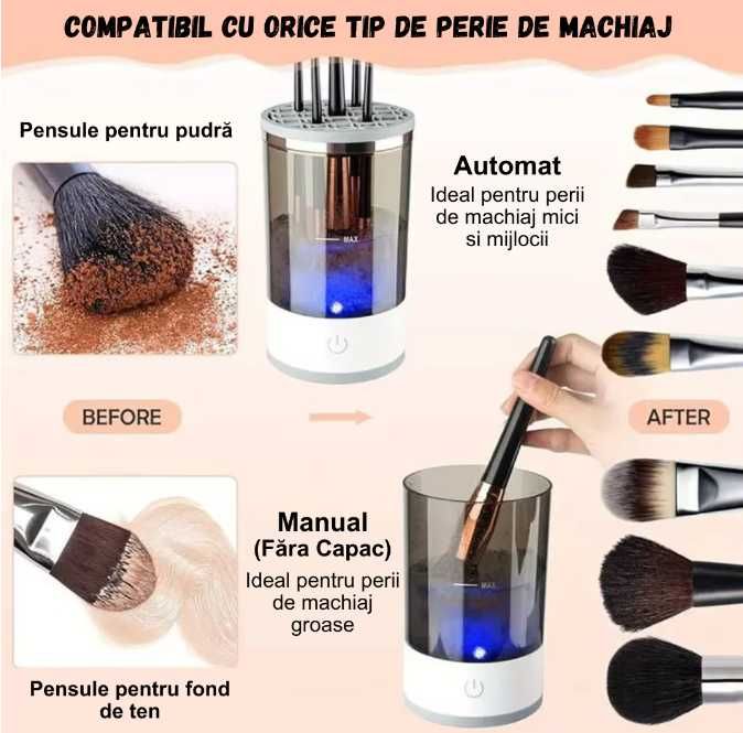Aparat pentru curatarea si uscarea pensulelor de machiaj