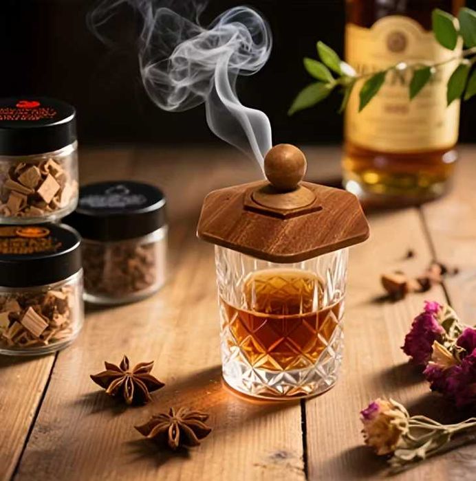 Уред за опушване на уиски, напитки, алкохол, коктейли, за подарък