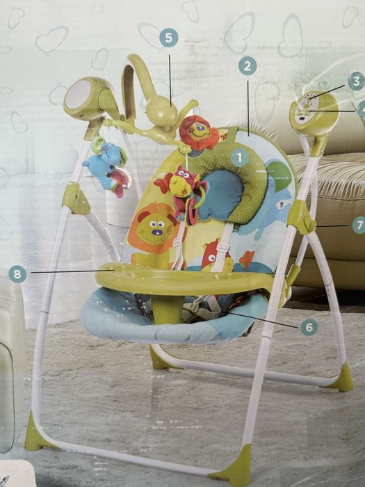 Электронный шезлонг-качели для малышей