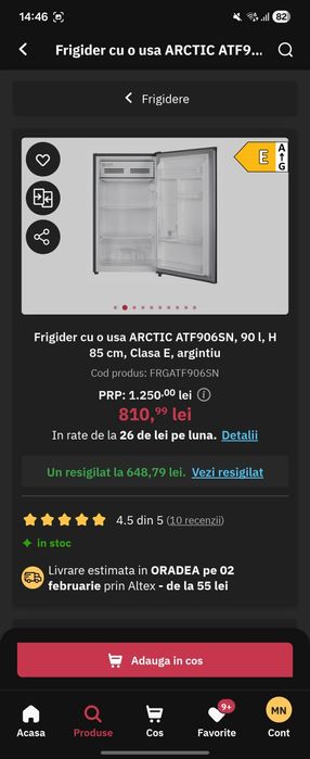 Vând frigider mic arctic