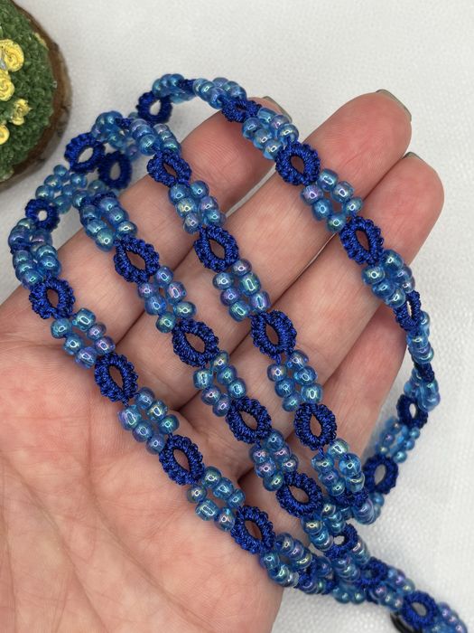 Синджирче за очила Ръчно изплетени Метален конец и стъклени мъниста