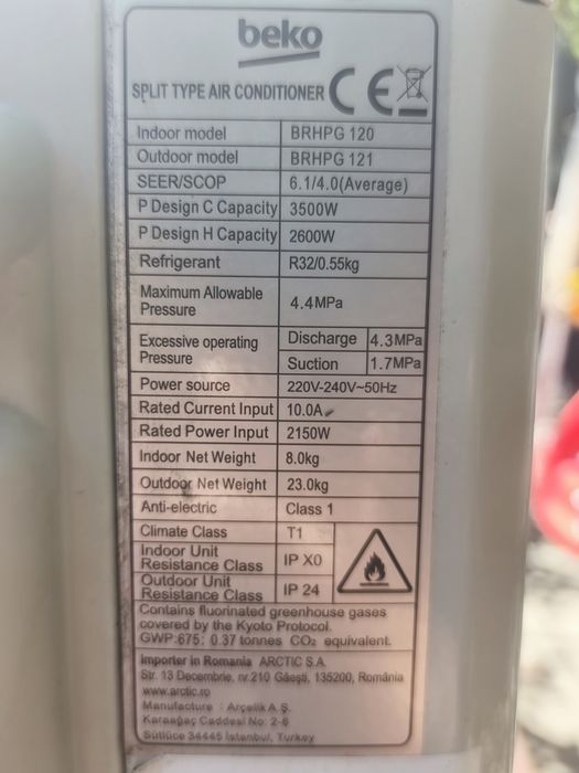 Aer conditionat Beko defect