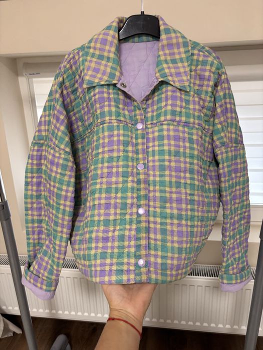 Късо яке риза каре