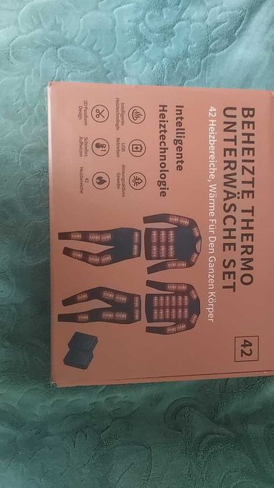 Set lenjerie încălzită damă 42 zone încălzire 2 power bank-uri 3 niveluri – Negru M