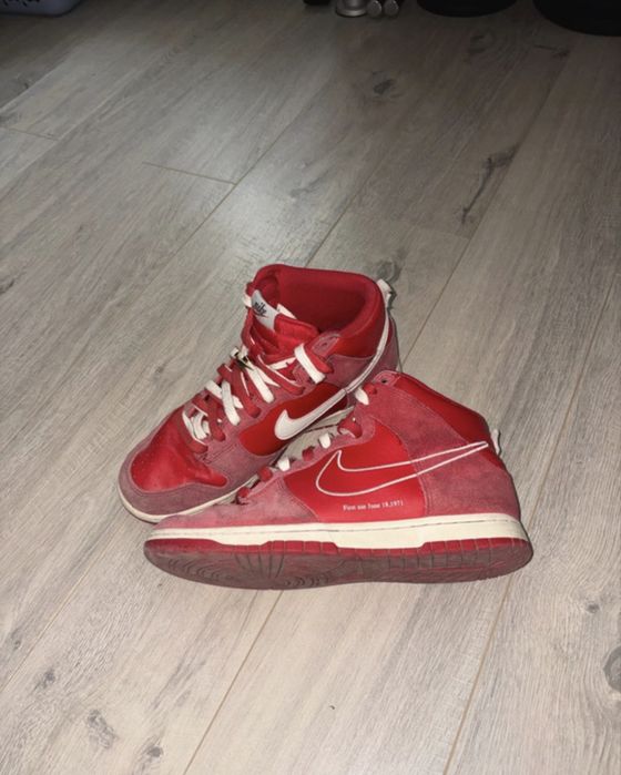 dunk high first use red
