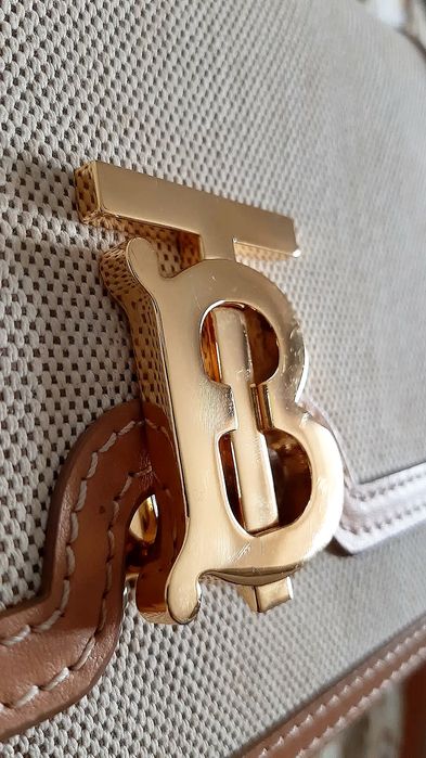 Geantă Burrbery (TB) din pânză și piele