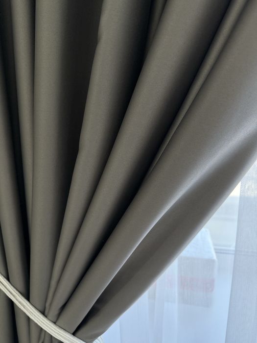 Шторы бэкаут серый