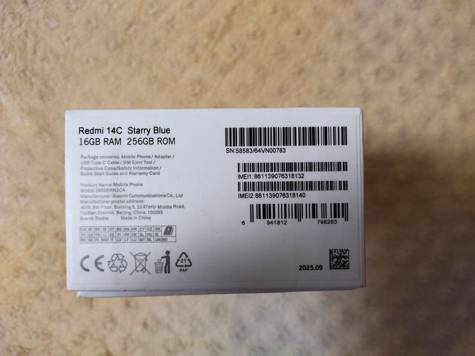 Нов Redmi 14с/ 16 GB RAM/256 GB