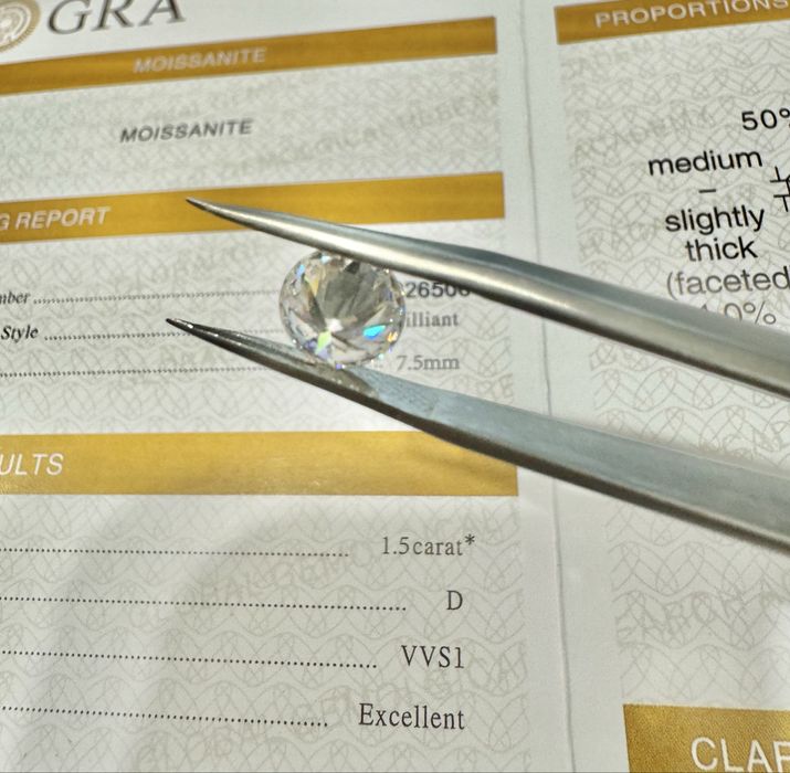 Диамант 1.5 карата , мойсанит, за бижу и подарък