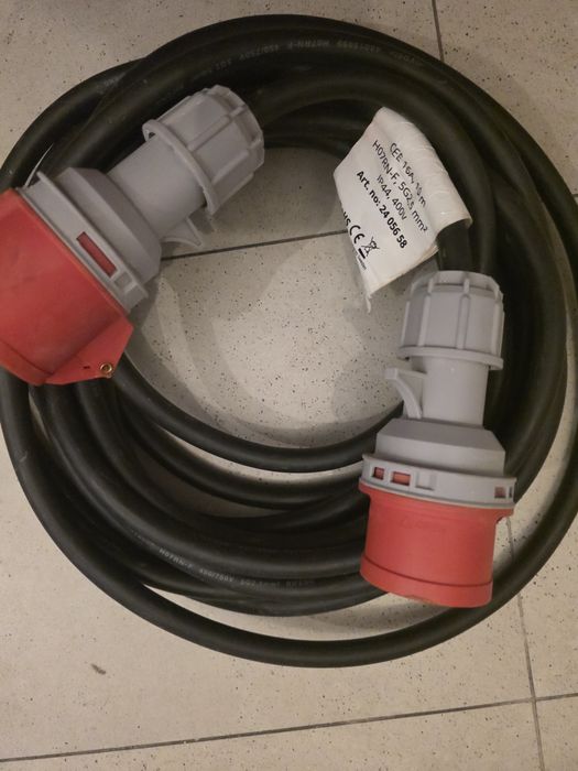 Prelungitor trifazat profesional CEE 16A, 10 metri, cablu cauciuc H07RN-F 5G2.5