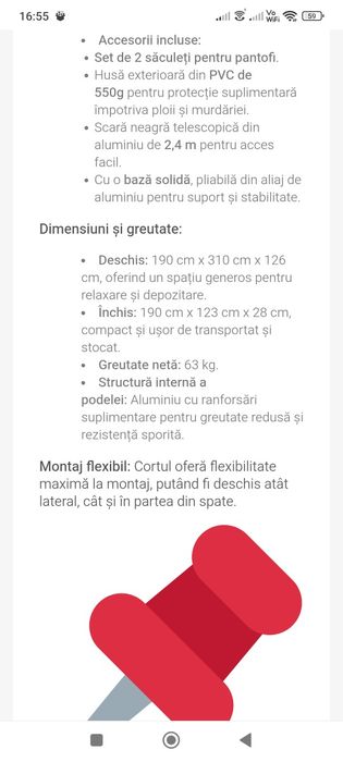 Cort de plafon auto Overlander Explorer 3.0 de 190 cm