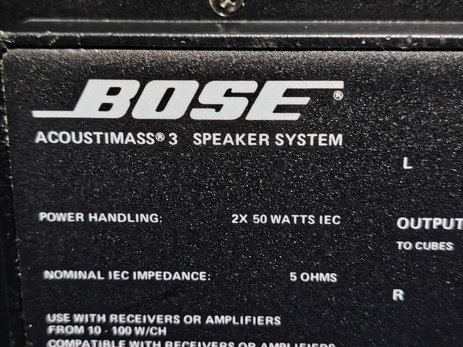 BOSE Acoustimass 3 Speaker System, 2x50 Watts, 5 Ohms, subwoofer pasiv