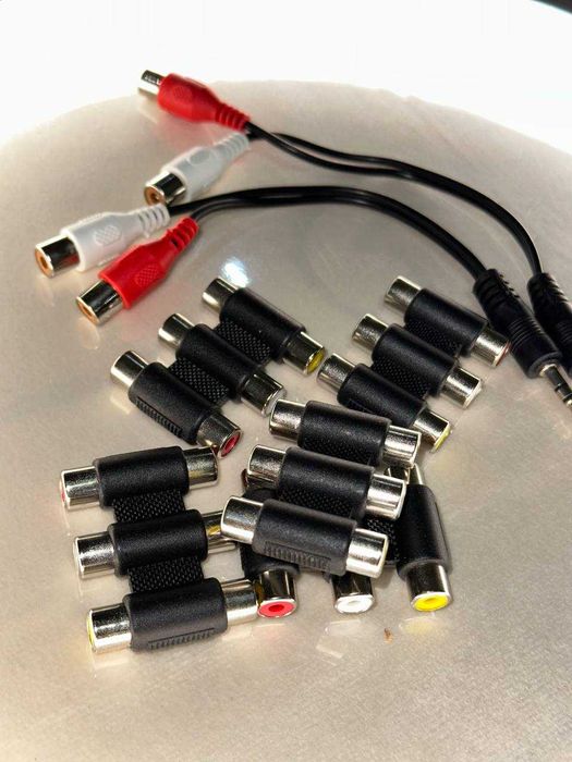 Никелированный переходник 3 RCA  до 3 RCA