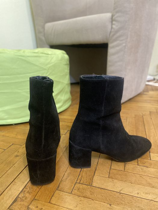 Botine din piele naturală întoarsă h&m