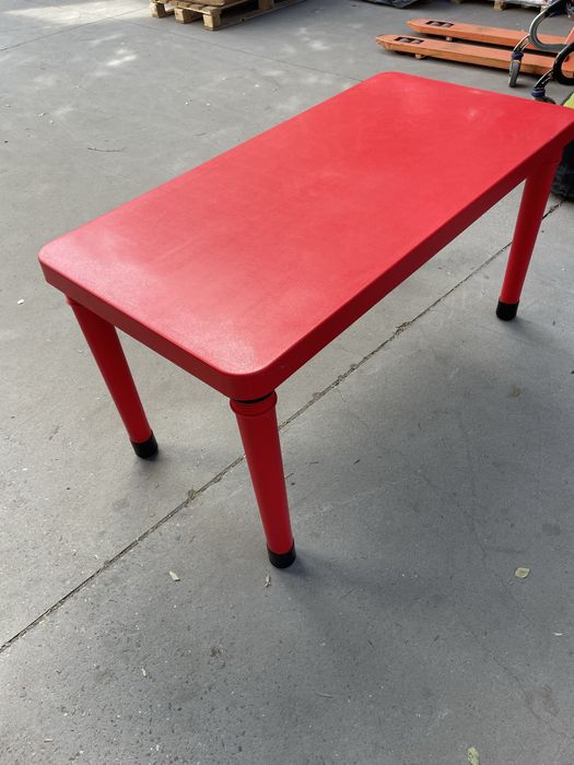 Masuta pentru copii interior/exterior Pilsan Happy Table Rosu 120x60cm pentru lectii/activitati 4 copii,plastic rezistent, pt gradinite, crese