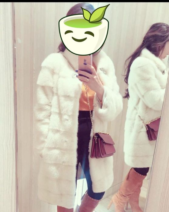 Норковая шуба белая