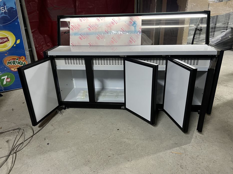 Vitrina frigorifica orizontala MODX250, 250cm, sticla fixa, inox, LED